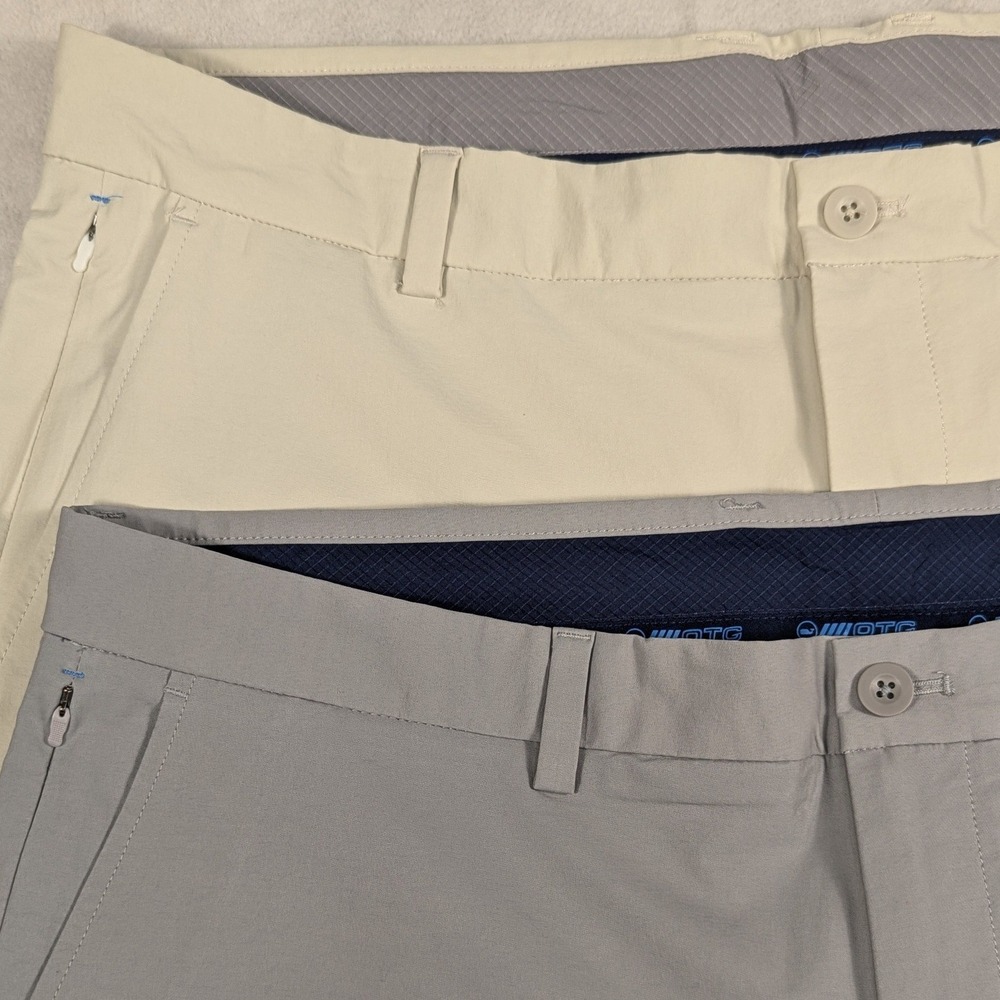 Lot of 2 Vineyard Vines Mens On-The-Go OTG Performance Shorts Khaki Grey Size 40